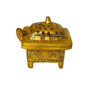 Brûleur d'encens en laiton pur de haute qualité avec finition polie, brûleur traditionnel en laiton vintage pour la décoration de la maison - Product Image 3