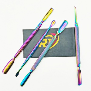 Dual-End Stainless Steel Nail Pusher <b>Tool</b> Set Reusable Manicure Cuticle <b>Remover</b> Double Head Rainbow Color Professional - Product Image 5