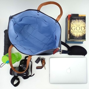 Leather <b>Canvas</b> <b>Tote</b> Bag Vintage Shoulder Handbag Open Embroidery Waterproof Travel Work Shopping Durable Large Capacity - Product Image 4