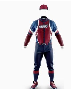 Ensemble uniforme de baseball Dingers pour hommes, maillot sublimé à manches longues, pantalon avec fermeture à boucle, tissu polyester respirant, coupe athlétique - Product Image 1