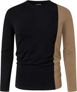 <b>Men's</b> Casual Contrast Color T-Shirts <b>Long</b> <b>Sleeve</b> Crew Neck Tee Top Color Block Shirts - Product Image 6