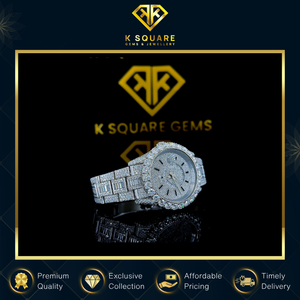 Reloj de Lujo con Cristal de Zafiro, Resistente al Agua 3 Metros, Unisex, Caja de Aleación de Acero Inoxidable, Cuarzo Automático, Correa con Diamantes Moissanite - Product Image 2