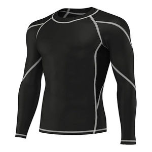 Rashguard unisexe personnalisé à manches longues, imprimé numériquement, 100 % polyester, pour BJJ MMA Jiu Jitsu, coupe compressive durable, faible MOQ - Product Image 4