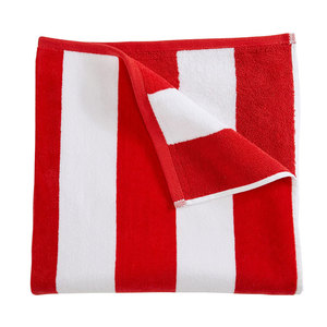 <b>Striped</b> Cotton Bath <b>Towel</b> Set Rectangular Quick-Dry <b>Beach</b> Use Red White Pattern - Product Image 6