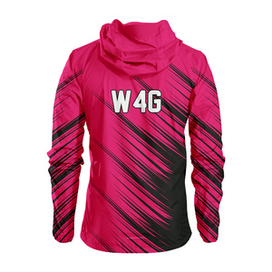 Premium Sublimated Hooded Nylon Coated Zip Up Windbreaker <b>Jacket</b> Recycled Polyester Outdoor Running Sports Wear - Product Image 6