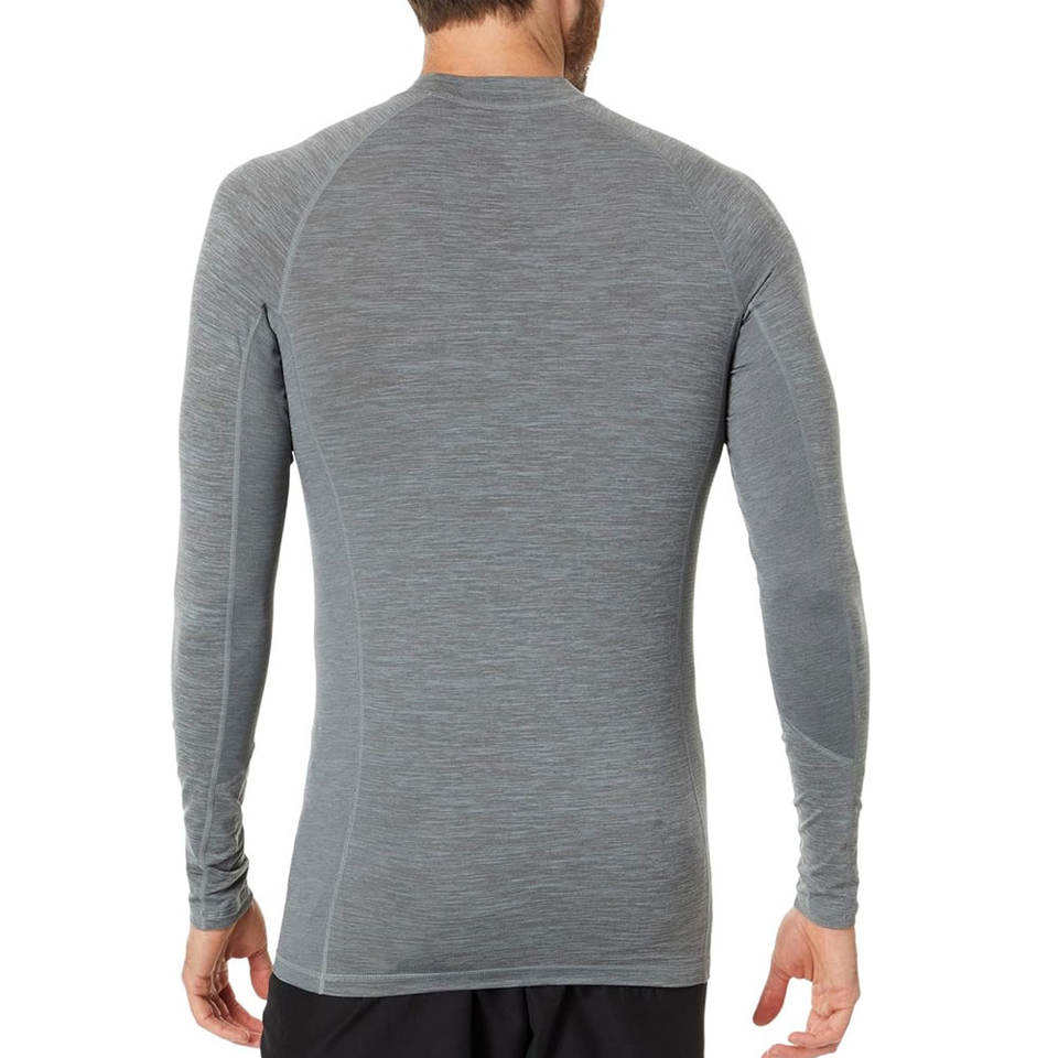 Mens Rash Guard Long Sleeve Heather Grey Performance Shirt Raglan ...