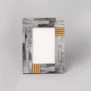 Resin Wood <b>Grey</b> Brown Photo <b>Frame</b> Handmade Rectangle Tabletop Display <b>Frame</b> Custom Home Office Decor - Product Image 1