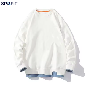 เสื้อสเวตเชิ้ตไหมพรมผู้ชายทรงโอเวอร์ไซส์ บางเบา สำหรับฤดูหนาว สไตล์ลำลอง คอกลม สีพื้น ใส่ได้ทั้งชายหญิง ชุดคู่รัก แฟชั่นแนวสตรีท ฮิปฮอป - Product Image 5