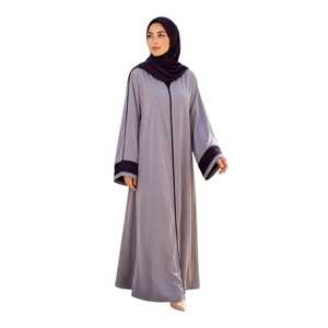 Abaya Nida de Dubaï haut de gamme à devant ouvert, vêtement musulman traditionnel, robe longue islamique élégante, tenue modeste, couleurs personnalisées, vente en gros - Product Image 1