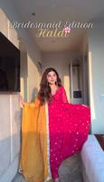 VISHNU K DESIGNS Setelan Dupatta Lengan Panjang Bordir Rajutan Georgette Foux Tebal Berkualitas Tinggi, Regular Fit Wanita, Cepat Kering, Modern
