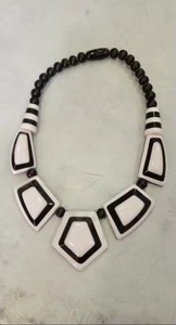 Stylish Vintage Resin Beaded <b>Necklace</b> Unisex Fashion Jewelry Colorful Handmade Design Lightweight <b>Statement</b> Accessory Casual - Product Image 6