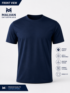 T-shirt Athlétique Personnalisé pour Homme 100% Coton à Col Roulé Formel, Imprimé par Sérigraphie, Anti-boulochage, Respirant et Écologique - Product Image 1