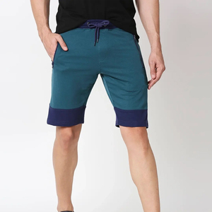 Men Solid Color Board Shorts Mid Waist Drawstring Breathable Casual Knitted Polyester - Product Image 1