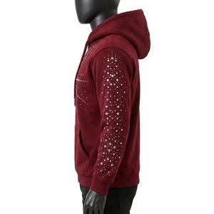Custom rhine stone <b>hoodie</b> with decorative crystal detailing <b>soft</b> cotton fabric relaxed fit durable stitching and fashionable - Product Image 4