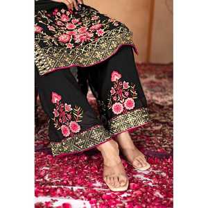 Designer Women's Party Wear <b>Set</b> Top Plazzo Dupatta with Real <b>Mirror</b> Handwork - Product Image 6