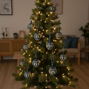 Décoration de Noël en forme de boule en jonc de mer naturel écologique, ornement suspendu fait main, fabricant Kingcraftviet - Product Image 1