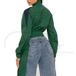 <b>Women</b> Running Crop Windbreaker Zip-up <b>Jacket</b> Custom Print Logo Polyester Cropped Coats Best Selling <b>Women</b> Cropped Windbreaker - Product Image 5