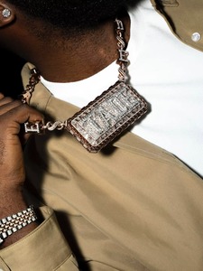 <b>Iced</b> <b>Out</b> Moissanite Letter Name Pendant 18K Gold Plated 925 Silver Hip Hop Rapper <b>Chain</b> Necklace Men's Everyday Wear Pendant - Product Image 5