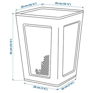 Corbeille de rangement rectangulaire en métal blanc, à poser au sol, légère - Product Image 2