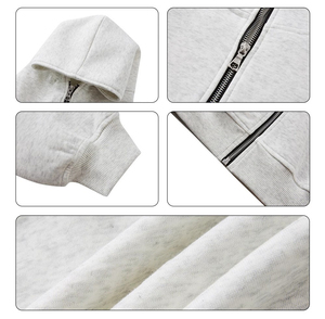 Zip <b>White</b> Tech Fleece Custom Unisex <b>Oversized</b> Crop <b>Hoodie</b> 420Gsm Heavyweight for Embroidered Vendors Manufacturer OEM - Product Image 2