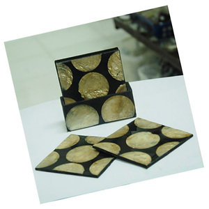 Vajilla de concha marina para posavasos, cristalería y manteles individuales, posavasos con motivo de mosaico, tamaño 100 - Product Image 2