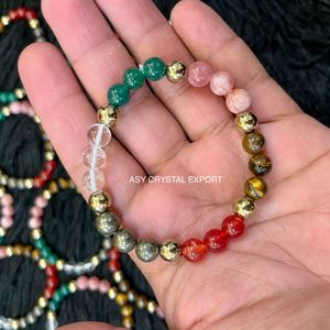 Wholesale Natural Gemstone Beads <b>Bracelet</b> Real Pyrite Tiger Eye Aventurine Crystal <b>Healing</b> Reiki Energy Jewelry for Men Women - Product Image 4