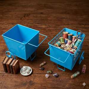 Blue Iron Metal Storage Cart Square Shape <b>Popcorn</b> and chips - Product Image 1