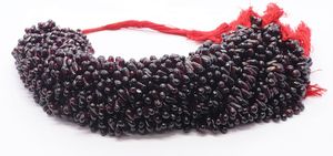 Perles de grenat naturel d'Hyderabadi de qualité AAA, forme goutte lisse, taille Briolette 4x6 MM, grenat rouge, fil de perles lisses de 12 pouces - Product Image 5