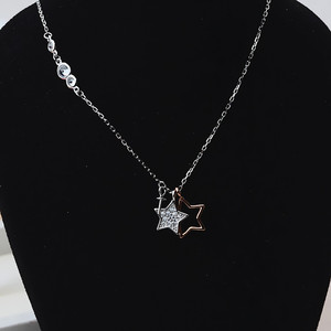 สร้อยคอเงินแท้ S925 พร้อมจี้รูปดาวห้าแฉกและใบโคลเวอร์นำโชค ประดับมุก ถาดเปล่าสำหรับงาน DIY รุ่นใหม่ 389 - Product Image 4