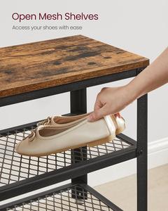 Modern <b>Shoe</b> Rack <b>Bench</b> With <b>Storage</b> Shelf Multi Tier Organizer Space Saving Design Strong Frame Stylish Seating <b>Storage</b> Solution - Product Image 3