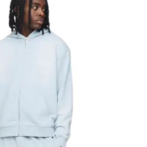 Sudadera con capucha para hombre, personalizada, de corte holgado, con cremallera, gráfico tonal en la espalda, frente liso, capucha sin cordón, estilo streetwear relajado, Lanisters - Product Image 5