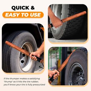 Verificador de Presión de Neumáticos para Camioneros, Herramienta para Comprobar la Presión de las Ruedas, Percutor de Neumáticos de Madera con Peso y Agarre Adicional - Product Image 5
