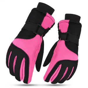 Wholesale Waterproof Windproof Cowhide Leather Winter Thermal Snow <b>Ski</b> & Snowboarding Gloves Full Finger Hook - Product Image 3