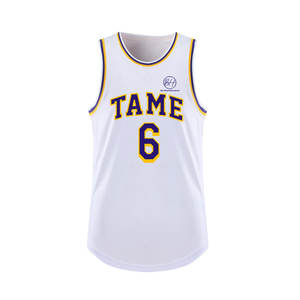 Maillot de basket-ball en tissu de haute qualité, nouveau design, personnalisable avec nom, numéro et logo. - Product Image 2