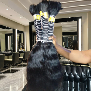 Extensiones de cabello crudo indio Natural sin procesar 100%, cabello crudo a granel de la India, tratamiento sin ácido químico, las mejores marcas de cabello humano - Product Image 6