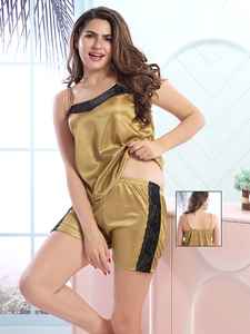 Pas cher 2 pièces vêtements de nuit pyjamas ensemble femmes chemise de nuit dentelle pyjama Robe sommeil vêtements de nuit Satin solide ensembles de pyjama pour les femmes - Product Image 6