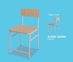 เก้าอี้เรียนไม้สำหรับนักเรียน โครงเหล็ก มีพนักพิง - Product Image 4