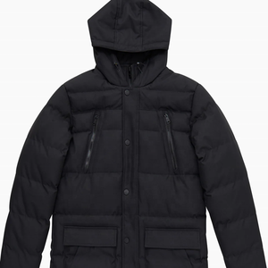 Manteau pour homme en forme de gourde, noir, décontracté, en polyester/nylon, avec poches, fermeture éclair, épaisseur standard, résistant à l'eau - Product Image 4