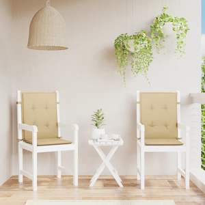 Juego de 2 cojines para silla de exterior de respaldo bajo, color beige melange - Product Image 3