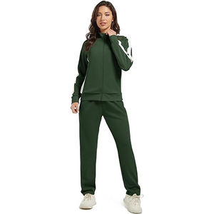 Conjunto Deportivo para Mujer con Cuello Alto, Chaqueta Corta de Tela Cloud con Mezcla de Nailon y Spandex, Pantalones de Cintura Alta con Efecto Levanta Glúteos - Product Image 1