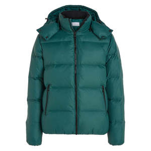 Veste matelassée à capuche unisexe personnalisée pour l'hiver, couleur vert émeraude, imperméable, rembourrée, parka pour hommes et femmes, vente en gros - Product Image 1
