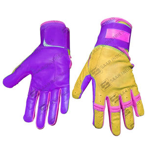 Guantes de Bateo de Béisbol y Sóftbol SAAR INDUSTRIES, Profesionales, Ajustables, Duraderos, 100% Cuero Genuino, Ambidiestros, con Velcro - Product Image 1