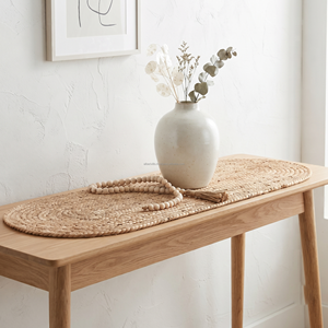Camino de Mesa Trenzado de Yute Natural de 13x36 Pulgadas, Ecológico y Duradero, Camino de Mesa Decorativo para Comedor, Estilo Rústico Boho - Product Image 1