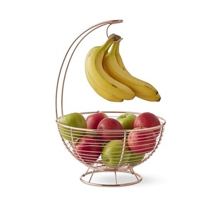 Elegant metal fruit <b>basket</b> organizer for home countertop storage providing airy space for keeping produce fresh longer - Product Image 1