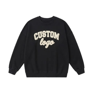 Sudadera Vintage Extra Grande con Cuello Redondo y Apliques Bordados Personalizados, Sudadera de Mujer de Algodón Tejido - Product Image 4