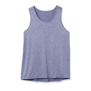 Débardeur sans manches bleu pour homme, col rond, tricoté, respirant, couleur unie, vêtements de sport, streetwear - Product Image 1