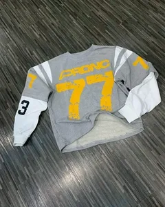 เสื้อยืดโอเวอร์ไซส์แขนสั้นทรงครอป ผ้าคอตตอน 100% หนานุ่ม ปรับแต่งได้ ทรงหลวมไหล่ตก พิมพ์ลายตัวอักษร ระบายอากาศได้ดี - Product Image 5