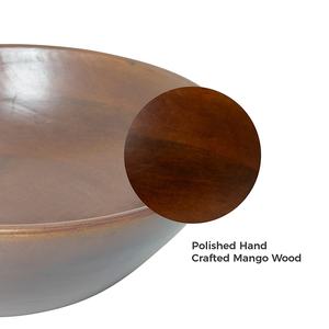 Bol à salade en bois naturel fait à la main de haute qualité, grand et unique pour le brunch ou l'ensemble de bols en bois jetables - Product Image 3