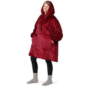 Couverture à capuche personnalisée en molleton Sherpa surdimensionné avec poche géante pour femmes et hommes - Product Image 2