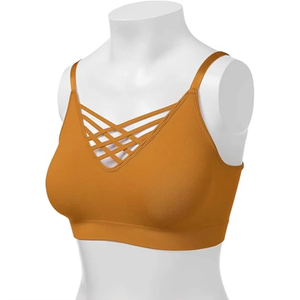 สปอร์ตบราสำหรับผู้หญิงที่ดูดีมีเสน่ห์พร้อมสายรัดคู่ – ผ้าเนื้อนุ่มยืดหยุ่นเพื่อความสบายในการออกกำลังกาย โยคะ และการใช้งานทั่วไป - Product Image 2